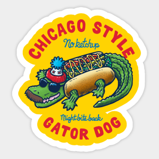 Da Chicago Gator Dog Text Tee Sticker